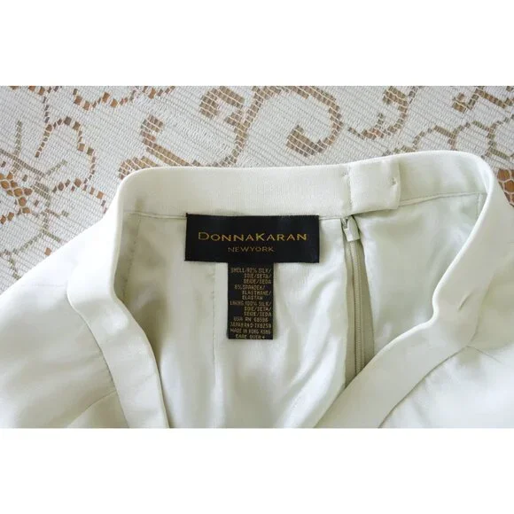 Vtg 90s Donna Karan New York Dove Grey Silk Pencil Skirt size IT 38 US 0 2 - Picture 6 of 7